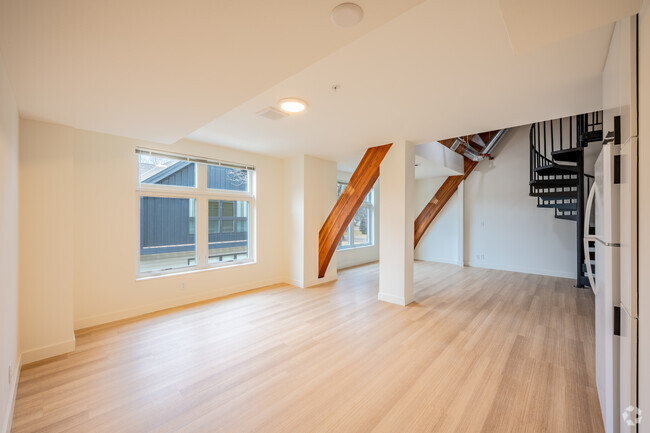 1BR, 1BA - 1291SF - Cocina/Sala de estar - Sanctuary Lofts