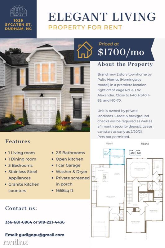 Foto principal - 3 br, 2.5 bath Townhome - 320 Smallwood Dr