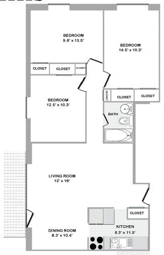 3 chambres/1 salle de bain - 1264 York Mills