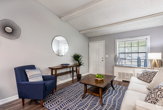 The Red Wood - 1BD/1BA - 675 SqFt - Living Room - Sherwood Oaks Apartments