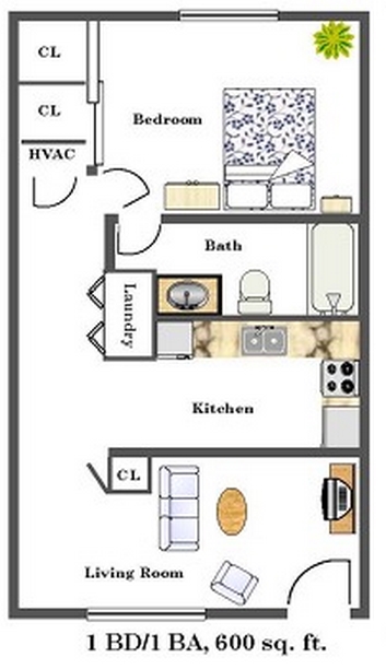 1BR/1BA - Brent Gardens Apartments