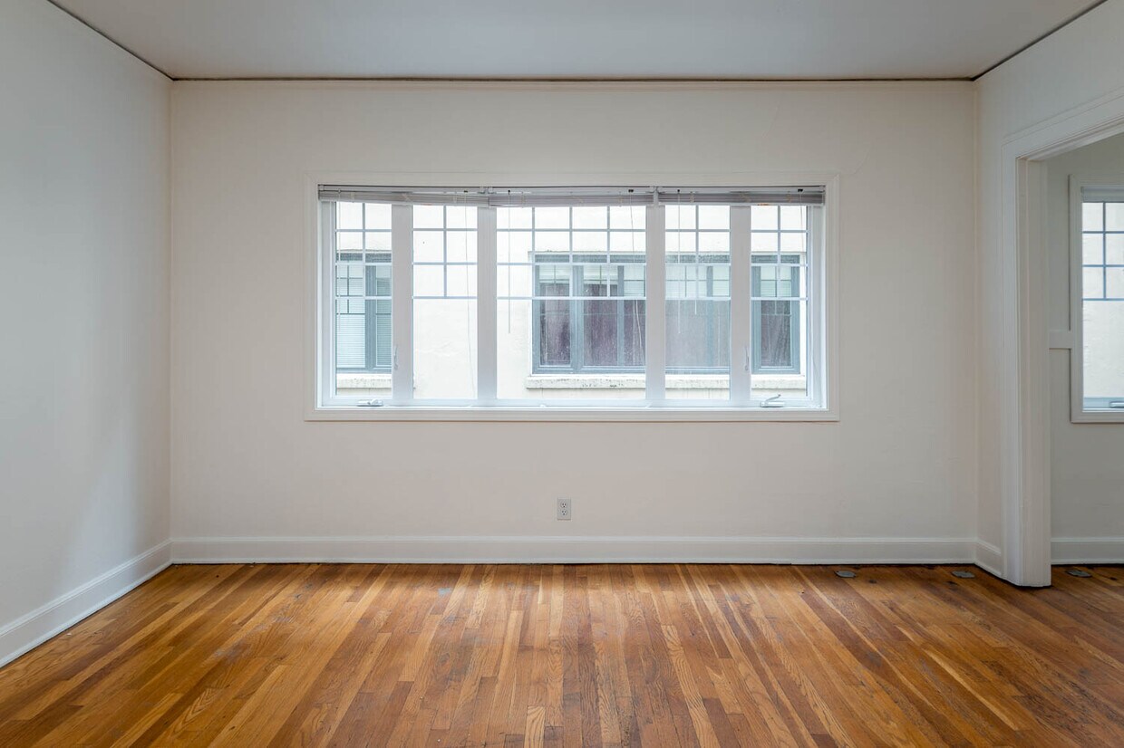 The Shannon | #307 Living Room with Hardwood Floor and Natural Light - The Shannon