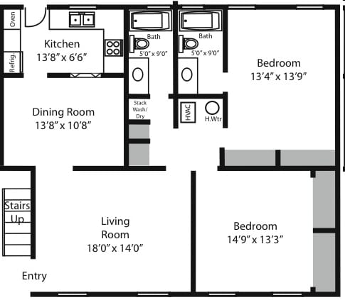 2BR/2BA - Windsor Hall