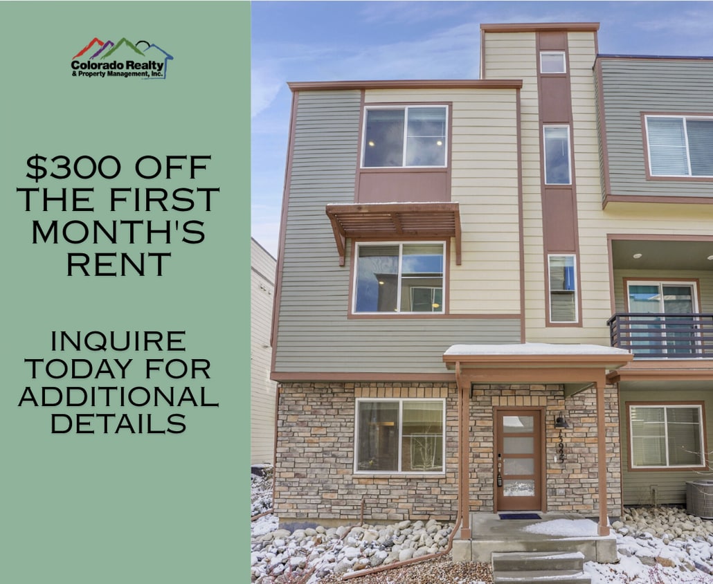 $3,330.95 with $300 off the first month's Rent - 4 Bedrooms, 3.5 Bathrooms, Townhouse in Broomfie... - $3,430.95 with $300 off the first month's Rent - 4 Bedrooms, 3.5 Bathrooms, Townhouse in Broomfie...