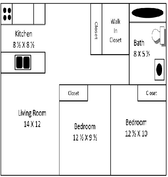 Plano de planta - Diamond Village Apartments