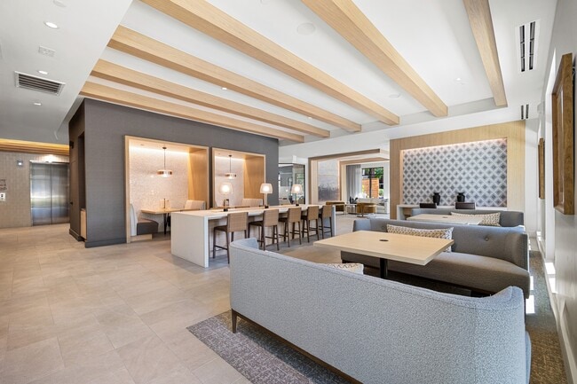 Ample coworking space with private meeting rooms, banquette seating, Wi-Fi, and USB connectivity - The Overlook at Walnut Creek