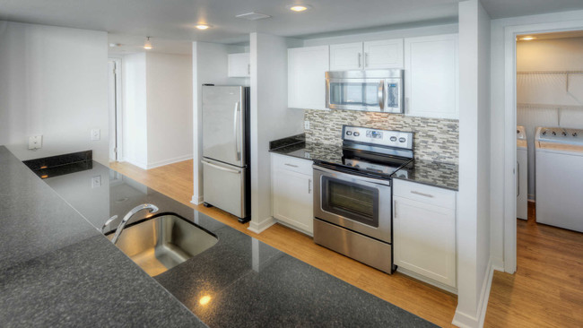 Kitchen with Stainless Steel Appliances and Granite Countertops - Harbor Steps