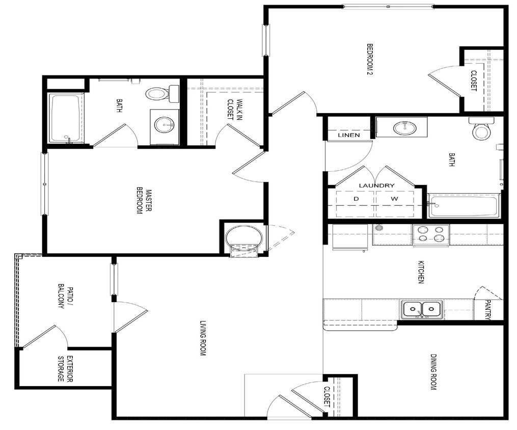 DOS HABITACIONES/DOS BAÑOS - Calvary Trace Apartments