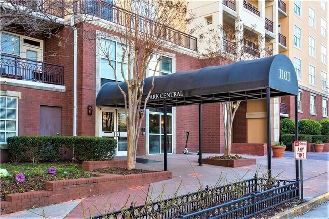 front entrance of building - accessible via intercom and key fob - 1101 Juniper St NE