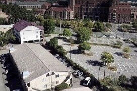 Building in relation to stadium - 403 Hayden Rd