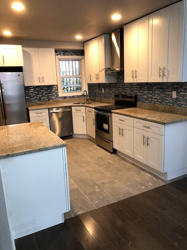 Contemporary White Kitchen, SS appliance Stone countertop - 419 S Carlisle St