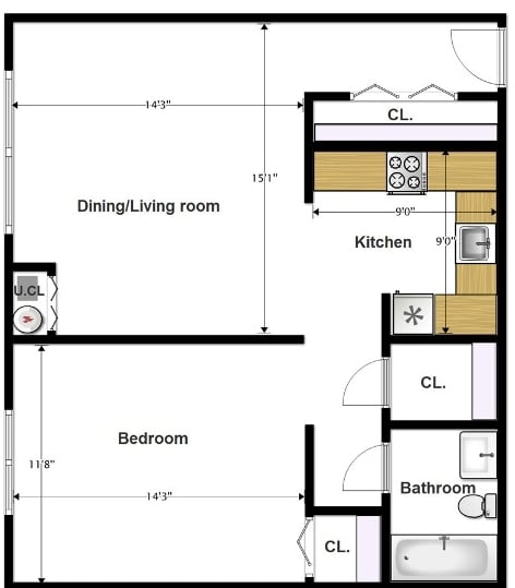 1BR/1BA - 107 E Curtis