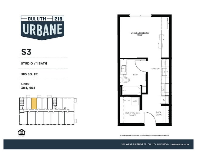 Plano de planta Urbane218 S3 (B) - Urbane218