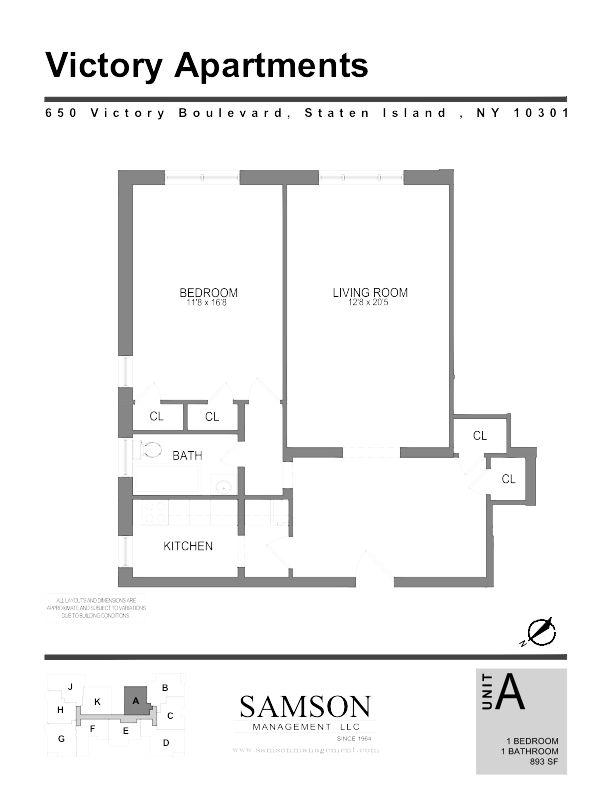 1BR/1BA - Victory Apartments