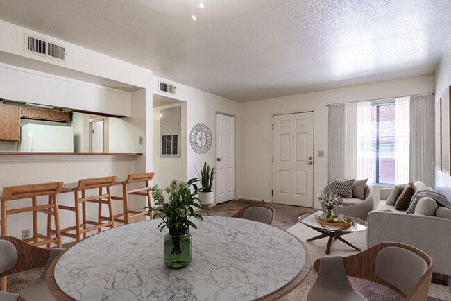 Virtually Staged Classic Dining/Living Room - Sunset Springs Apartments