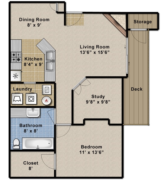 Plano de planta - Hillsborough Apartments