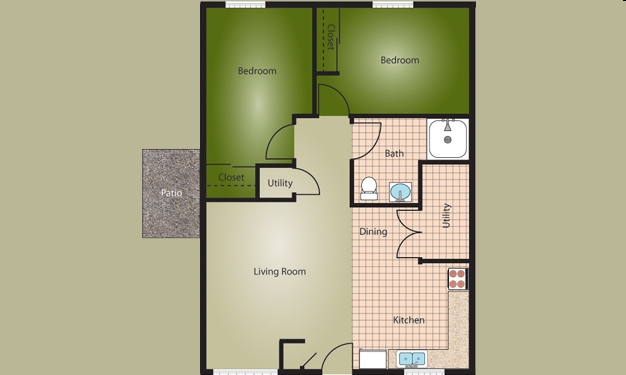 2HAB/1BA - Laughlin Woods Apartments