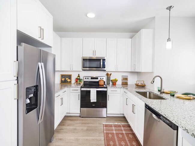 Cocine con estilo en las cocinas gourmet de Modera Georgetown con elegantes placas para salpicaduras de azulejos. - Modera Georgetown