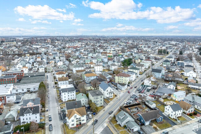 From an aerial perspective of Central Falls, you can appreciate the variety of colonial homes.