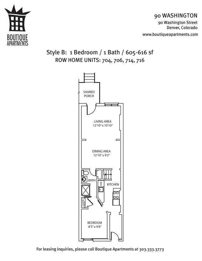 Boutique Apartments House for Rent in Denver, CO