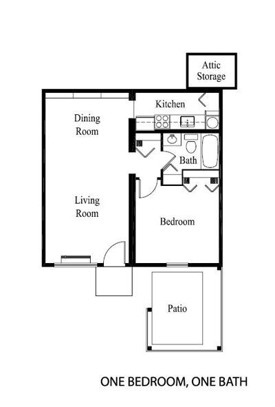 One Bedroom Floor Plan - West Of Eastland