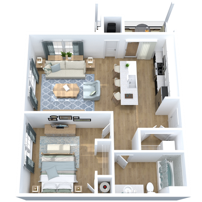 CampusView_Floorplans3D-com_1Bed _C - Lake District Flats