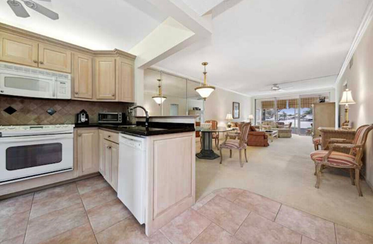Kitchen and living room - 3100 S Ocean Blvd