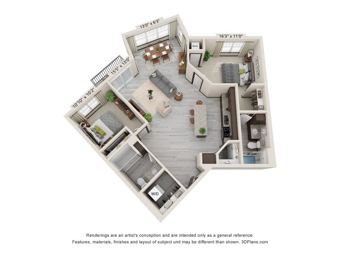 Foto principal - Large 2 Bdrm/2 Bath Apartment w/Huge Windo...