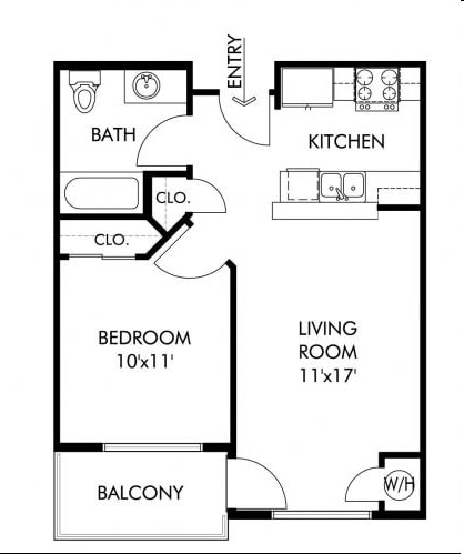 1HAB/1BA - Conter Estates Senior Apartments