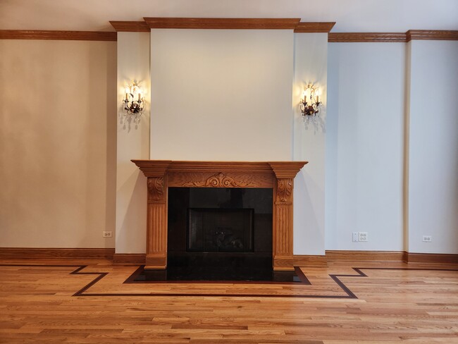 Living room with fireplace - 849 W Ohio St