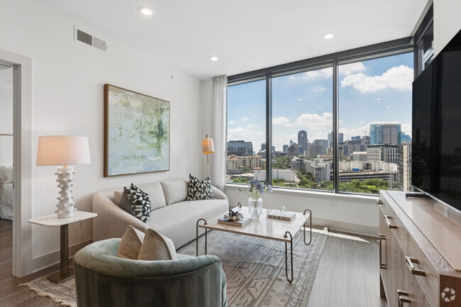 B7 2.5 habitaciones, 2 baños - 1,505 pies cuadrados - Sala de estar - Parkview Turtle Creek by Hanover