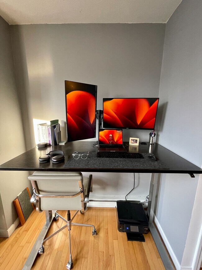 Office space in living room - 265 Lexington St