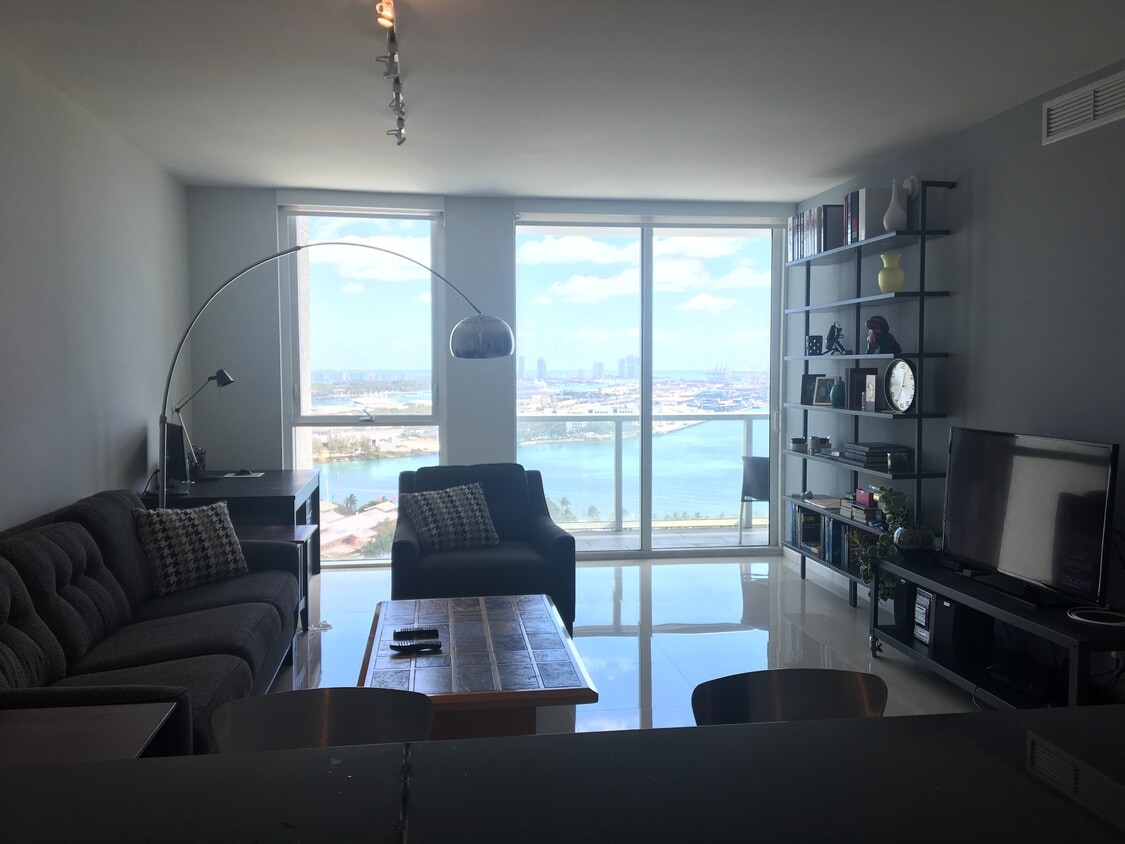 The balcony looks out over the bay - 253 NE 2nd St