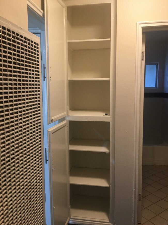 Linen Closet open - 5961 Cahuenga Blvd
