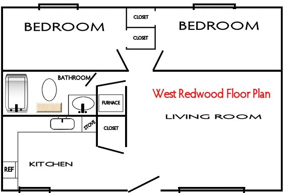 2BR/1BA - West Redwood