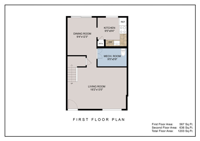 3 BD 2 BA (1205 SQ FT) - Village Square Townhomes