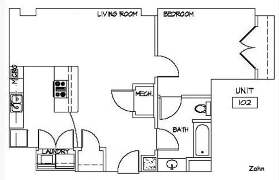 1HAB/1BA - Zahn Apartments