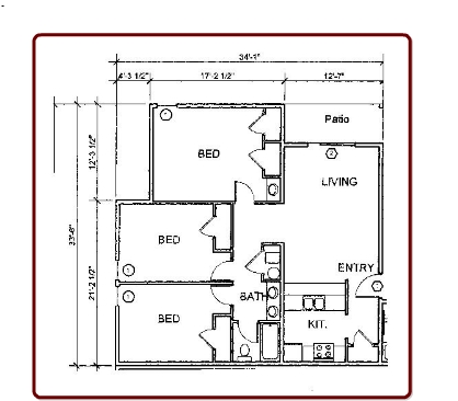 3BR/1BA - Prairie Creek Apartments