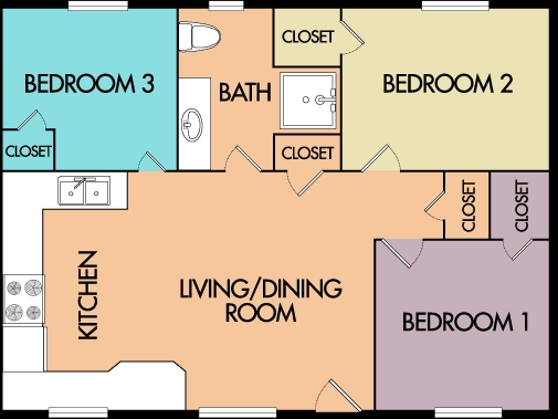 3BR/1BA - Lexington Ridge Apartments & Townhomes