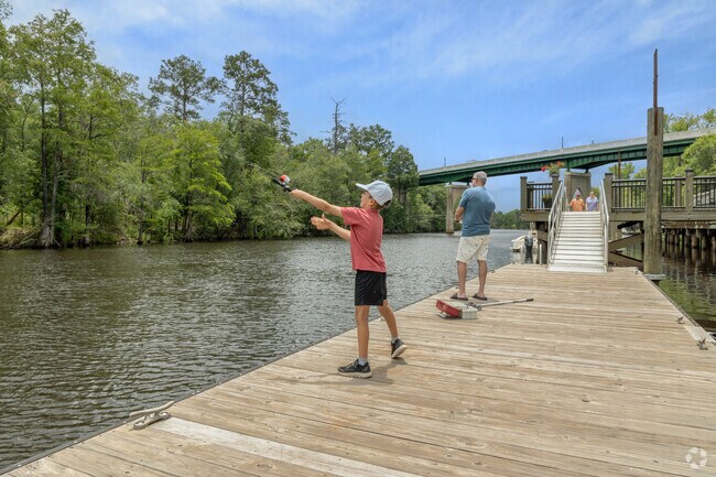 Residents enjoy fishing along the Intracoastal Waterway near Plantation Lakes.