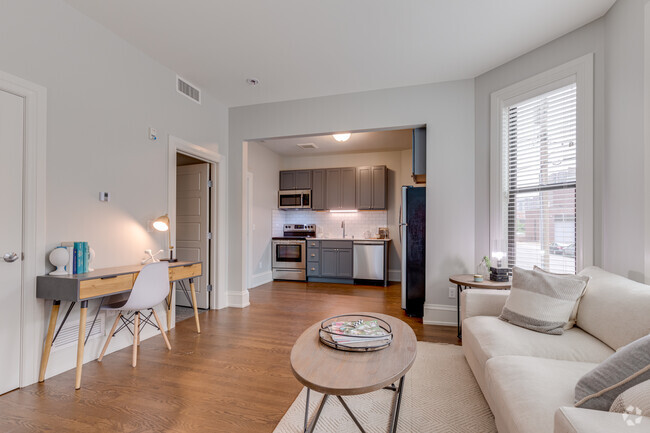 Bowler Lofts - 1BD-1BA - Living Room and Kitchen - Bowler Lofts