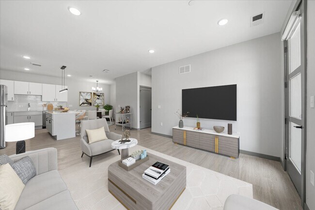 C1 - Sala de estar y área de cocina - The Apartments at Plymouth Walk