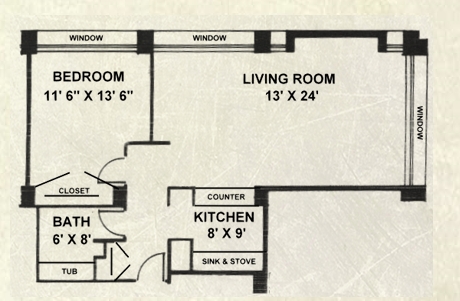 1BR/1BA - Longwood Galleria Apartments