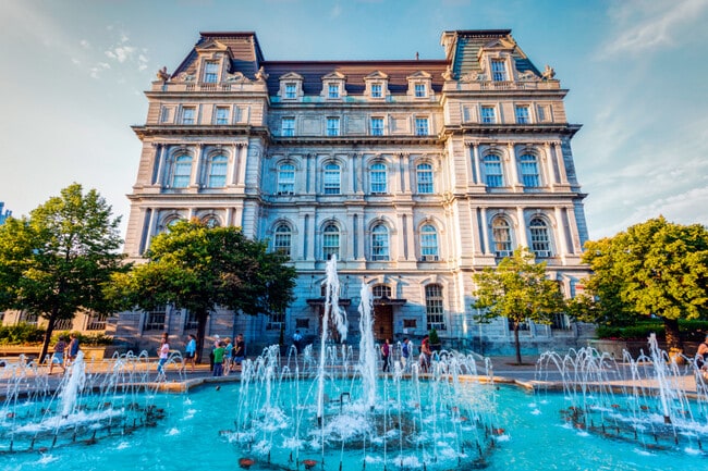 The impressive Montreal City Hall was built around 1872.
