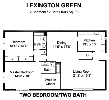 2BR/2BA - Lexington Green