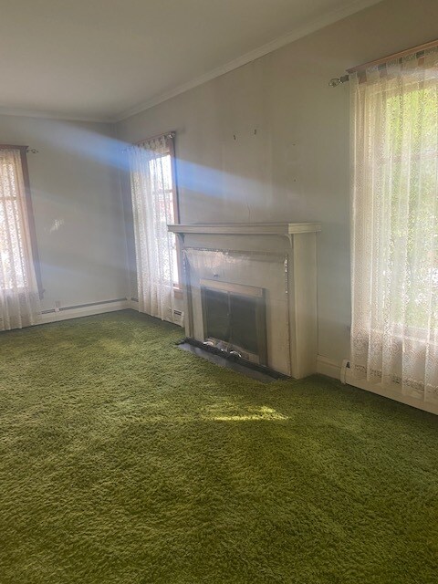 Sala de estar con chimenea decorativa - 622 Melrose Ct