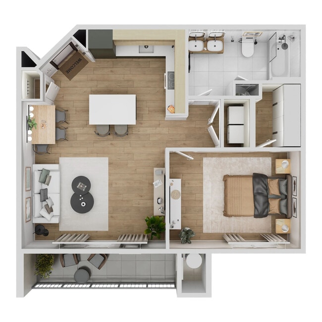 Pueblo Springs_The Mesa 1x1 804 sqft - Pueblo Springs