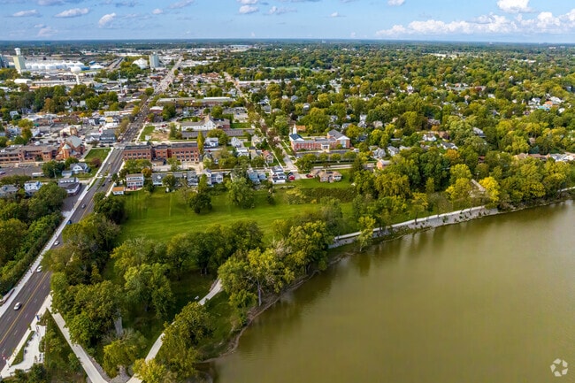 The Maumee River flows on the shores of Towpath Park.