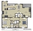2 Bedroom 2 Bathrooms Flat with study/den