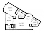 1 Bedroom, 1 Bath 752 SQFT